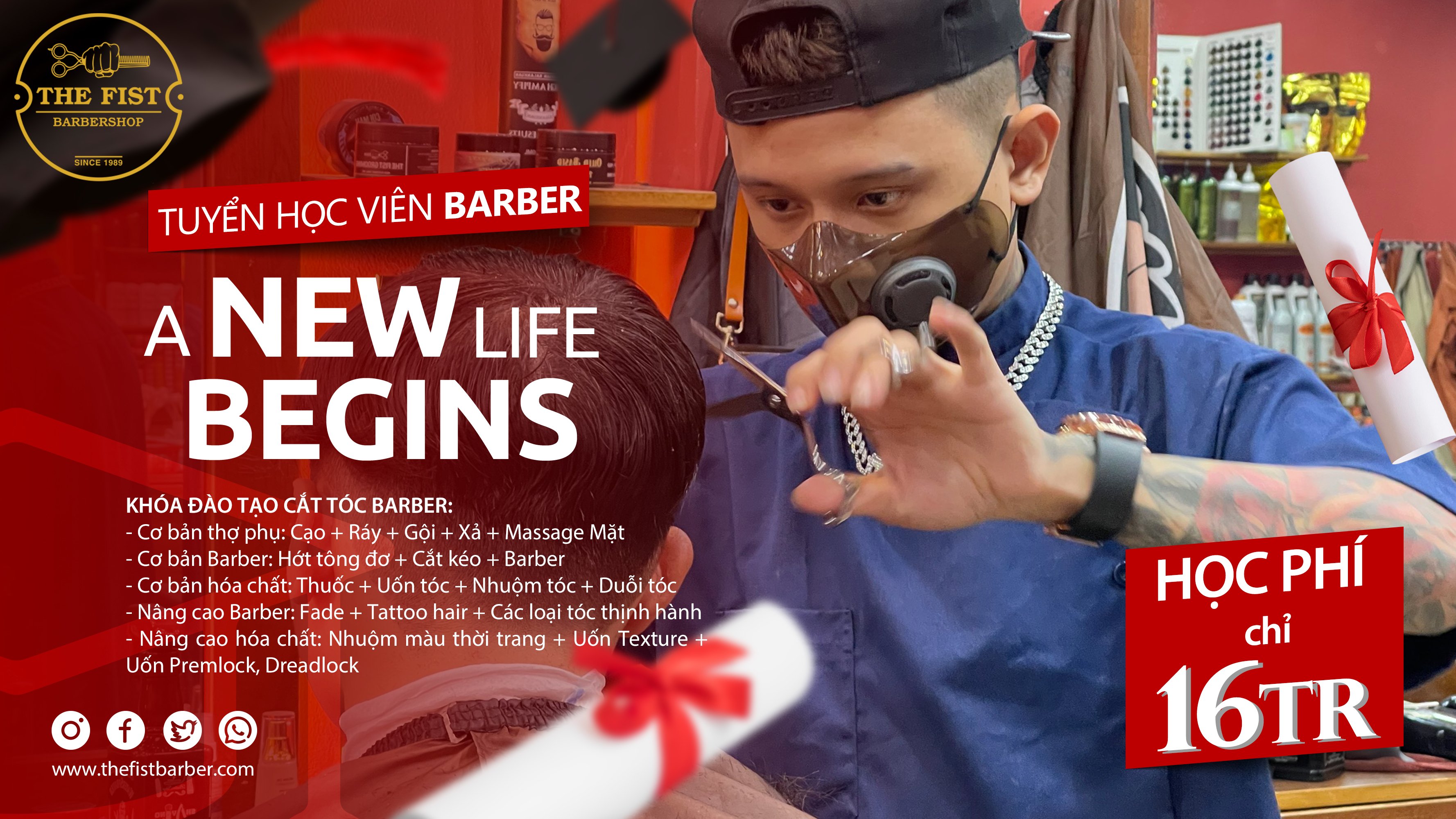 Khóa dạy cắt tóc nam tốt nhất thành phố Hồ Chí Minh Vũ Trí ACADEMY